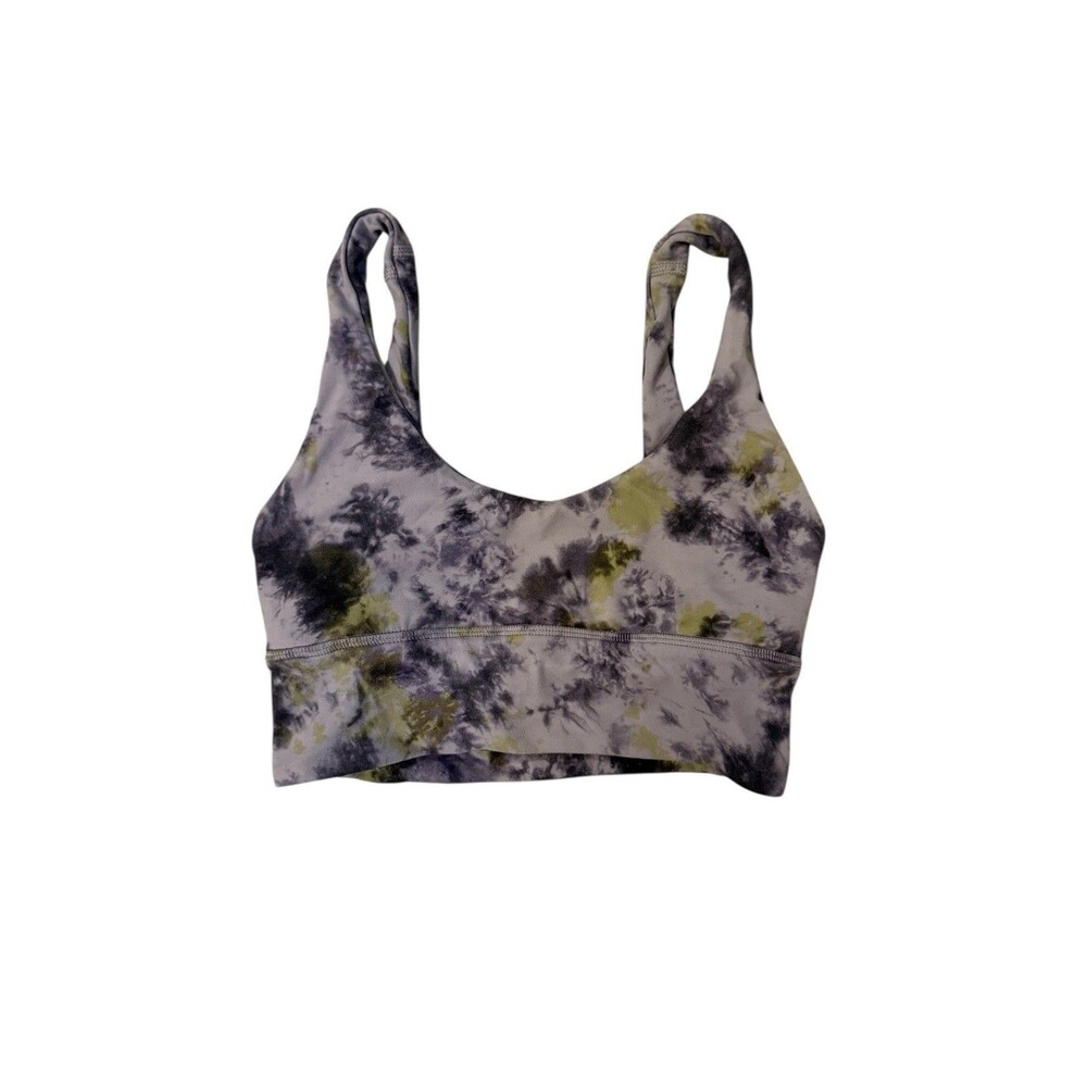 Lululemon Women’s Sports Bra Sz 2‎ Tie Dye Gray Green Scoop Bralette